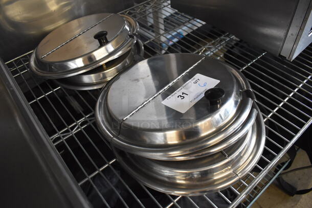6 Metal Round Lids w/ Center Hinge. 11.5x11.5x2. 6 Times Your Bid! - Image 2 of 3