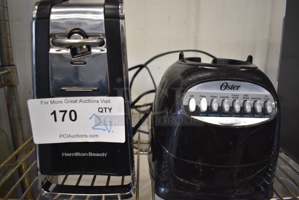 2 Various Items; Hamilton Beach Can Opener and Oster Blender Base. 5x5x10, 6x6x8. 2 Times Your Bid! Tested and Working! - Image 3 of 3