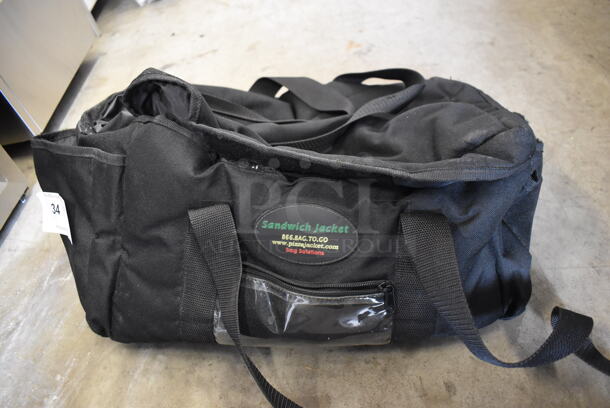 Black Insulated Food Carrying Bag. 21x15x11