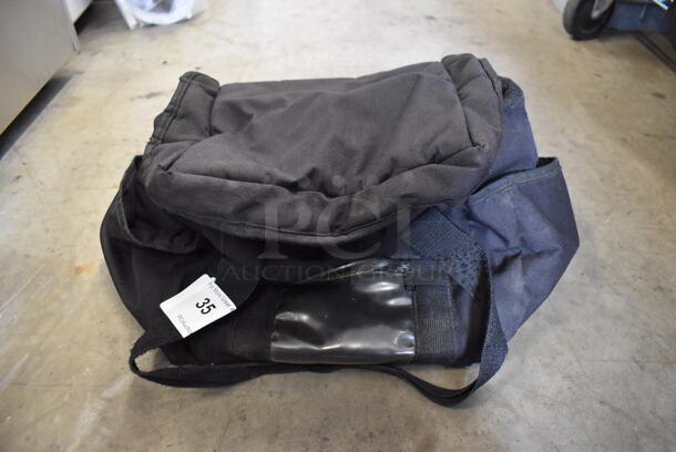 Black Insulated Food Carrying Bag. 18x12x9