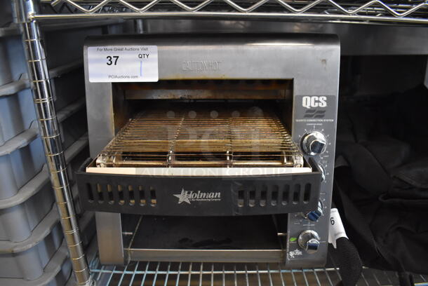 Star Holman QCS-2-50C Stainless Steel Commercial Countertop Electric Powered Conveyor Toaster Oven. 120 Volts, 1 Phase. 14.5x18x15. Tested and Working!