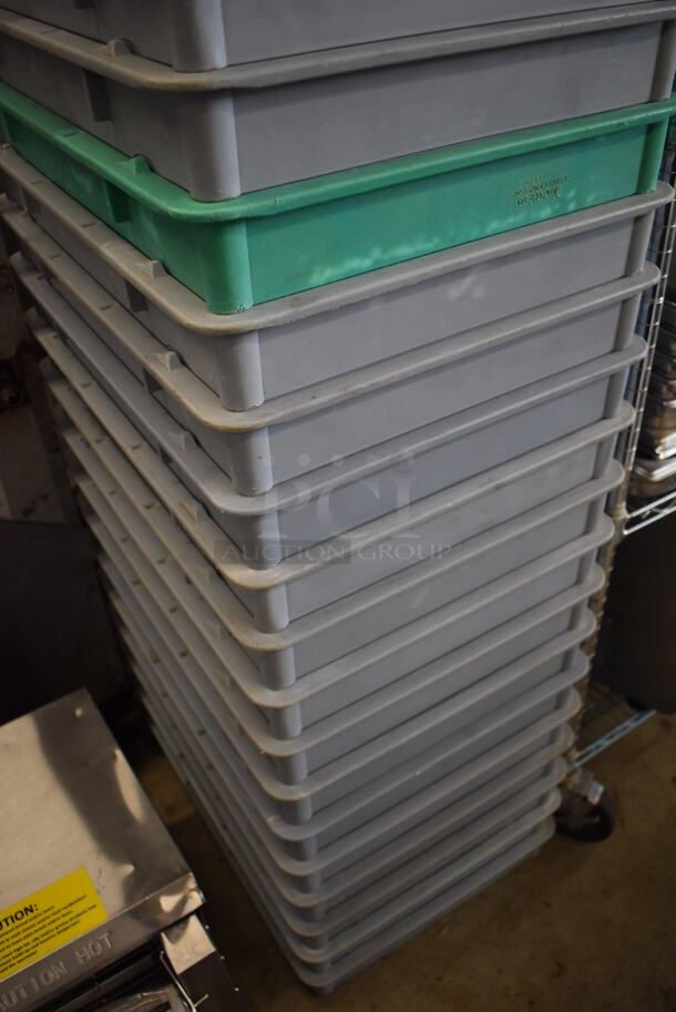 16 Poly Dough Bins; 15 Gray and 1 Green. 18x26x3. 16 Times Your Bid! - Image 3 of 3