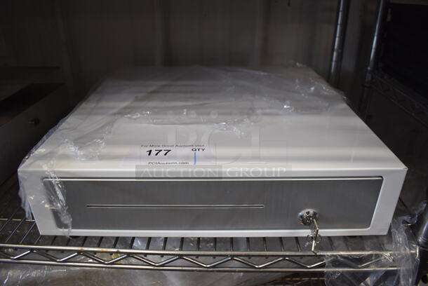 White Metal Cash Drawer. 16.5x16.5x4 - Image 1 of 4