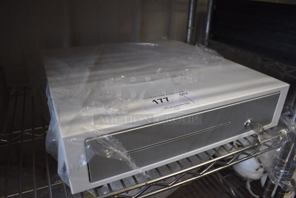 White Metal Cash Drawer. 16.5x16.5x4 - Image 2 of 4