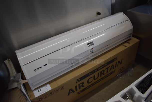 BRAND NEW IN BOX! Lavex Industrial 687FM3509LY 36" Aluminum Air Curtain with Remote Magnetic Door Switch. 120 Volts, 1 Phase. 36x10x9. Tested and Working! - Image 3 of 5
