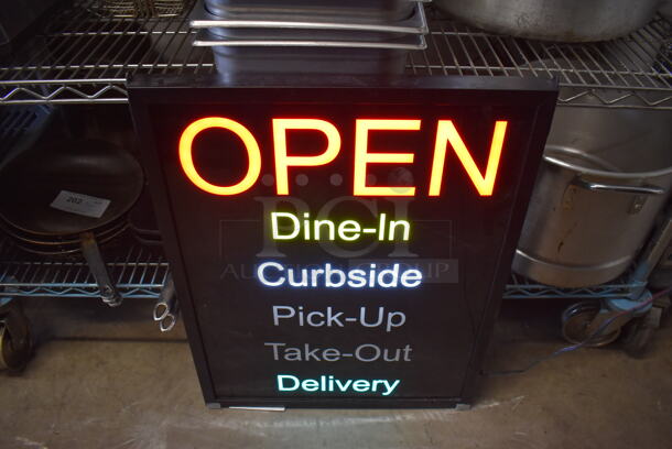 Light Up Open Sign. 19x2x24. Tested and Working!