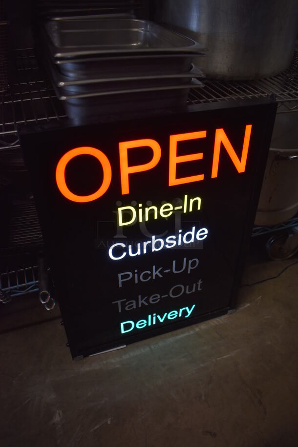Light Up Open Sign. 19x2x24. Tested and Working! - Image 3 of 4