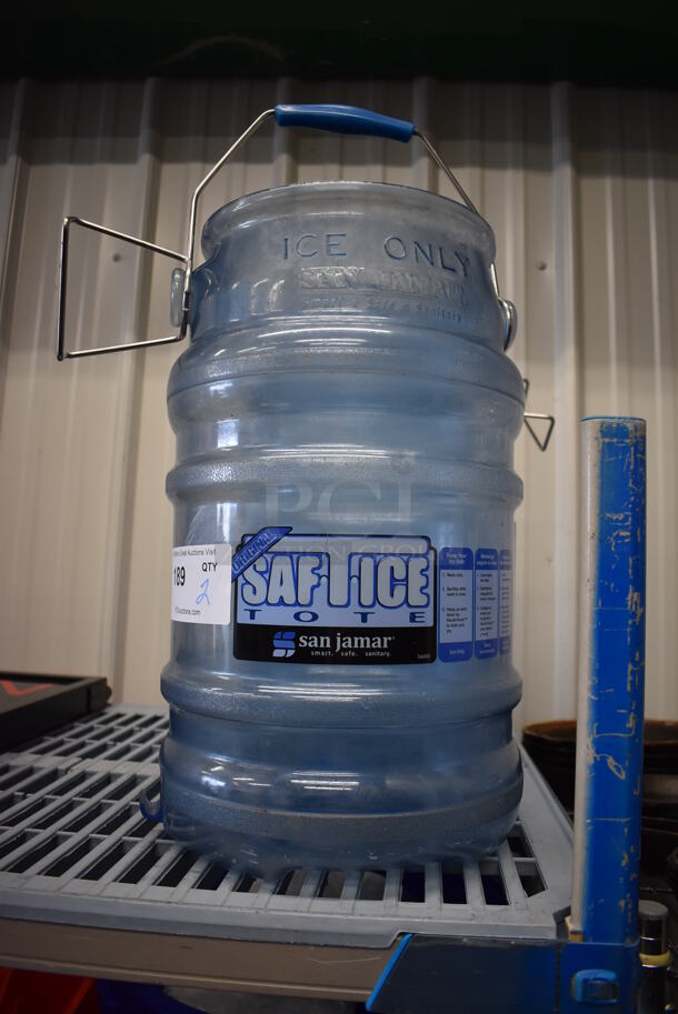 2 San Jamar Blue Poly Ice Buckets. 14x11.5x17. 2 Times Your Bid!