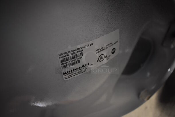 BRAND NEW IN BOX! KitchenAid KSMC895WH White Metal Countertop 8 Qt. Bowl Lift Planetary Dough Mixer w/ Stainless Steel Mixing Bowl, Bowl Guard, Dough Hook, Whisk and Paddle Attachments. 120 Volts, 1 Phase. 17x13x19. Tested and Working! - Image 6 of 7