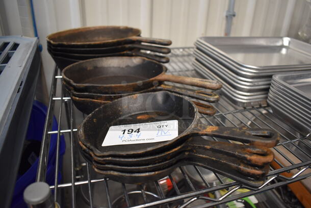 11 Various Cast Iron Skillets. Includes 9.5x6.5x2. 11 Times Your Bid!