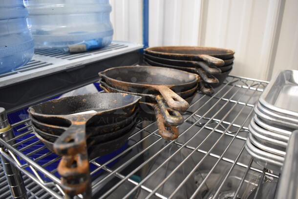 11 Various Cast Iron Skillets. Includes 9.5x6.5x2. 11 Times Your Bid! - Image 2 of 3