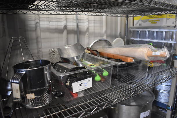 ALL ONE MONEY! Tier Lot of Various Utensils Including Sifter and Knives - Image 1 of 5