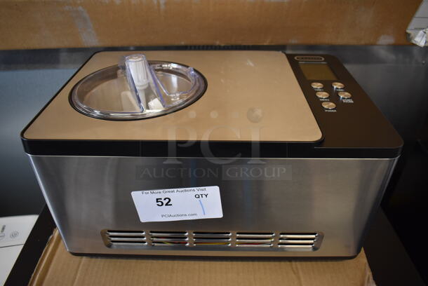 BRAND NEW SCRATCH AND DENT! Whynter ICM-220SSY Stainless Steel Countertop Ice Cream Yogurt Maker. 110-120 Volts, 1 Phase. 17x12x10.5. Tested and Working!