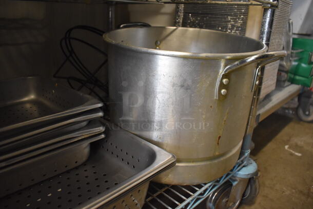 ALL ONE MONEY! Tier Lot of Various Metal Items Including Stock Pot, Skillets, and Drop In Bins - Image 4 of 4