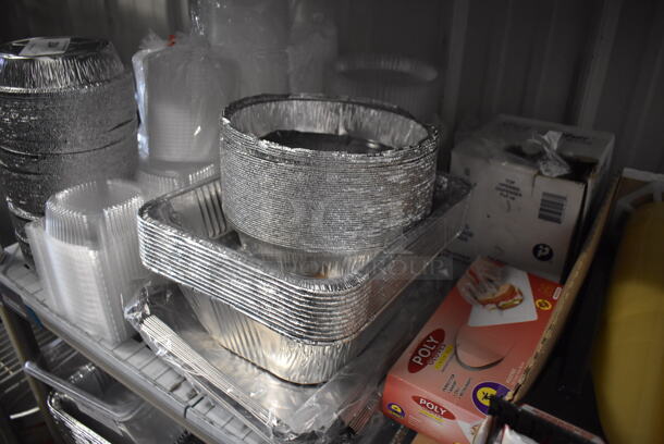 ALL ONE MONEY! Tier Lot of Various Metal Items Including Aluminum Pans and Plastic Food Wrap - Image 3 of 4