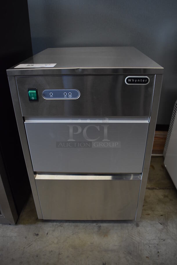 BRAND NEW SCRATCH AND DENT! Whynter FIM-450HS Stainless Steel Self Contained Ice Machine. 115 Volts, 1 Phase. 15x18.5x23. Tested and Working!