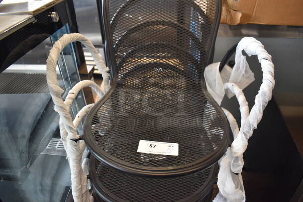 5 BRAND NEW SCRATCH AND DENT! Lancaster Table & Seating 427CSMARMBLK Harbor Black Metal Outdoor Arm Chairs. 23x23x34. 5 Times Your Bid! - Image 3 of 3