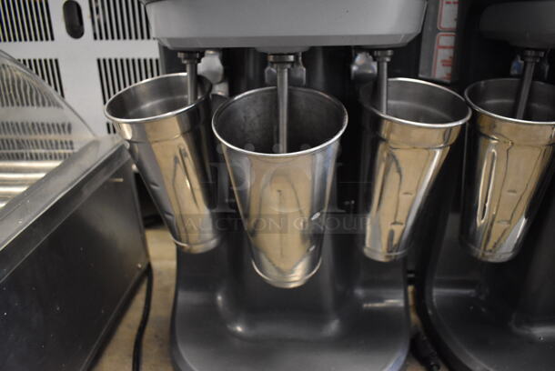 Hamilton Beach Metal Commercial Countertop 3 Head Milkshake Mixer w/ 3 Metal Mixing Cups. 115 Volts, 1 Phase. 12x8x20.5. Tested and Working! - Image 4 of 5
