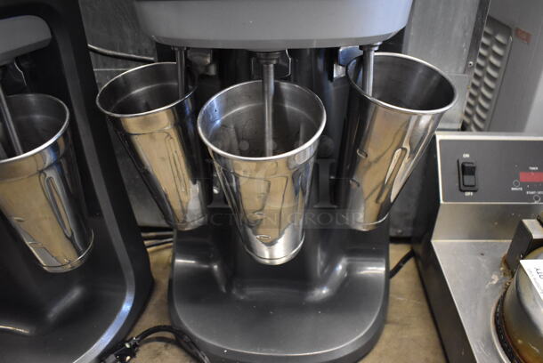 Hamilton Beach Metal Commercial Countertop 3 Head Milkshake Mixer w/ 3 Metal Mixing Cups. 115 Volts, 1 Phase. 12x8x20.5. Tested and Working! - Image 3 of 5