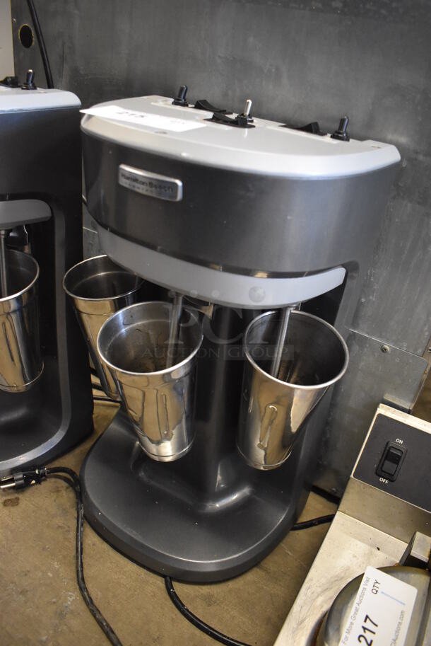 Hamilton Beach Metal Commercial Countertop 3 Head Milkshake Mixer w/ 3 Metal Mixing Cups. 115 Volts, 1 Phase. 12x8x20.5. Tested and Working! - Image 4 of 5