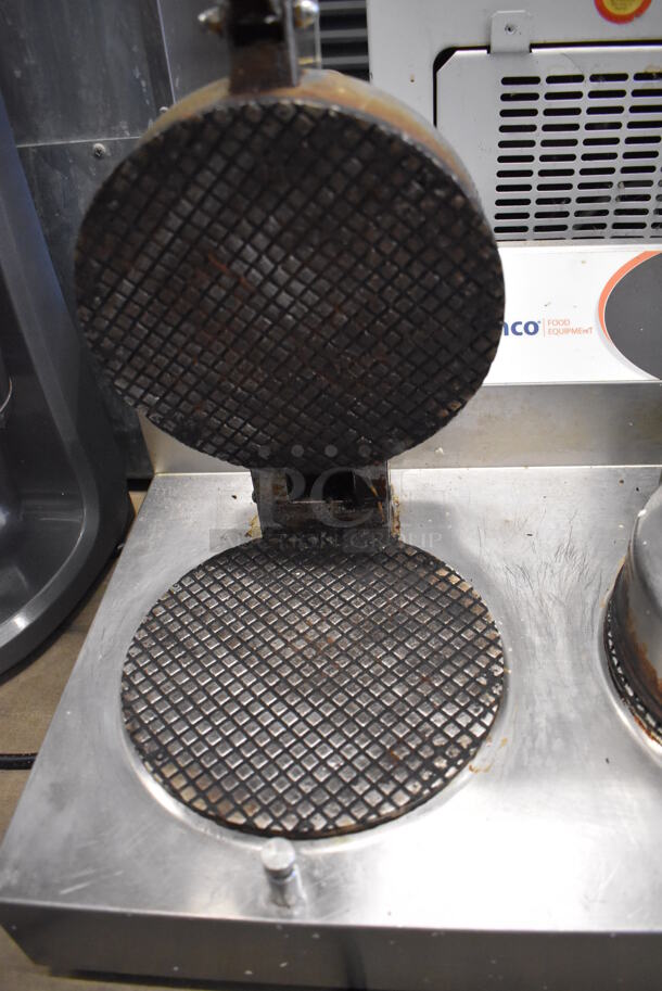 2018 Nemco 7030A-2 Stainless Steel Commercial Countertop 2 Waffle Cone Press. 120 Volts, 1 Phase. 19x19x8. Tested and Working! - Image 3 of 7