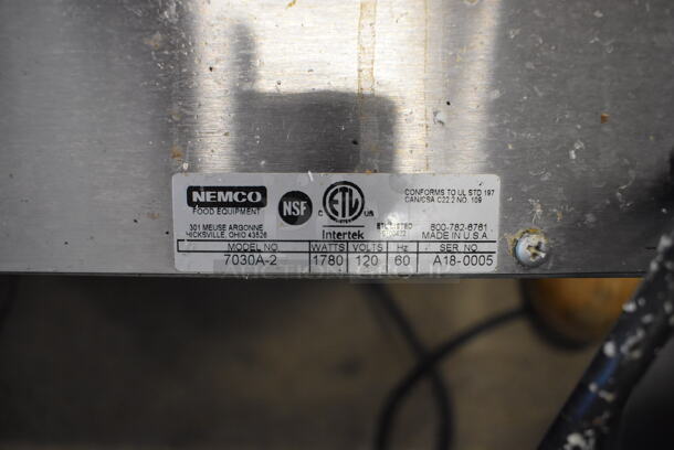 2018 Nemco 7030A-2 Stainless Steel Commercial Countertop 2 Waffle Cone Press. 120 Volts, 1 Phase. 19x19x8. Tested and Working! - Image 7 of 7
