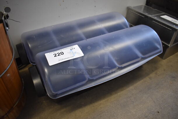 2 Black Poly Bar Topping Rail w/ Blue Poly Drop Ins. 20x7x5.5. 2 Times Your Bid! - Image 1 of 4