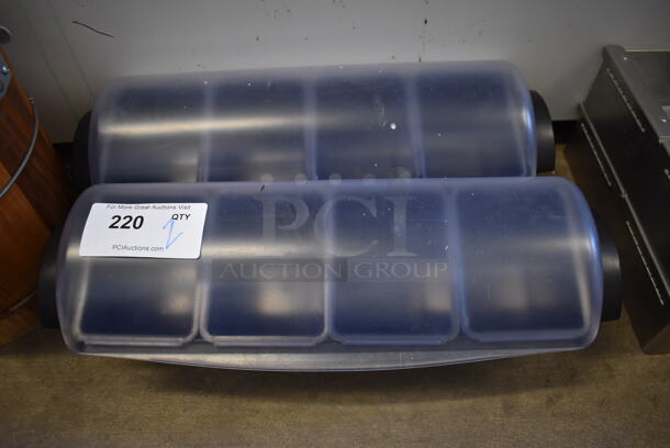 2 Black Poly Bar Topping Rail w/ Blue Poly Drop Ins. 20x7x5.5. 2 Times Your Bid! - Image 2 of 4