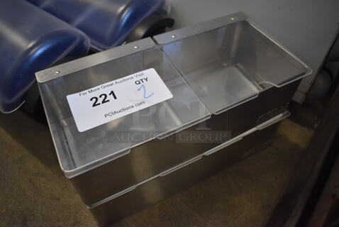 2 Black Poly Bar Topping Rails. 1 w/ Poly Drop Ins. 12x6x3.5. 2 Times Your Bid!
