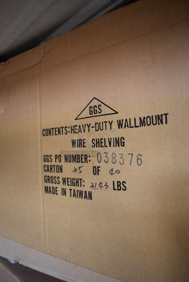 Box of 2 BRAND NEW Chrome Finish Wire Shelves. 48x14x2 - Image 2 of 3