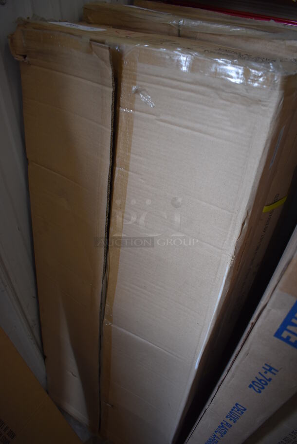 Box of 4 BRAND NEW! Red Finish Wire Shelves. 48x18x2 - Image 4 of 4
