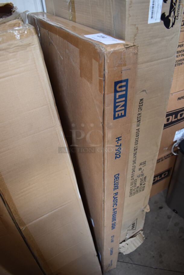 BRAND NEW IN BOX! Uline H-7902 Deluxe Plastic A Frame Sign. 28x3x46