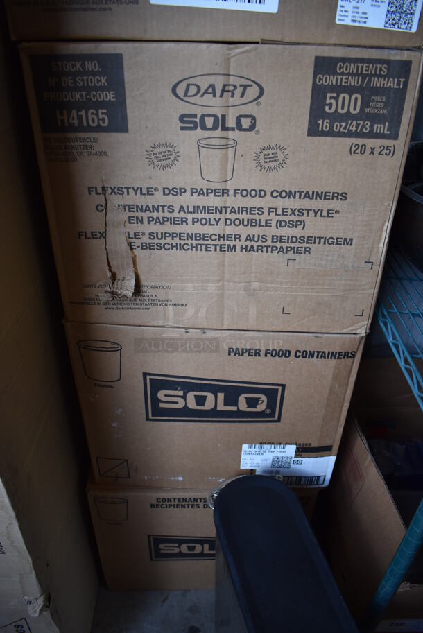 ALL ONE MONEY! Lot of 5 Boxes of Various Paper Products Including Food Containers and Lids - Image 2 of 5