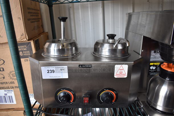 Stainless Steel Commercial Countertop 2 Well Soup Warmer. 115 Volts, 1 Phase. 21x14x14.5. Tested and Working! - Image 1 of 5