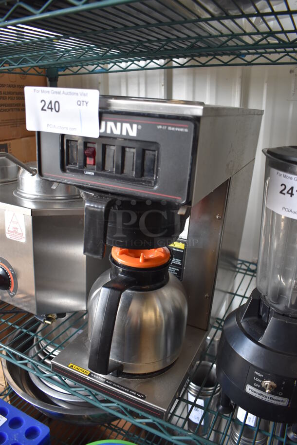 Bunn VP17-1 Stainless Steel Commercial Coffee Machine w/ Metal Pot and Poly Brew Basket. 120 Volts, 1 Phase. 8x18.5x16.5 - Image 2 of 4
