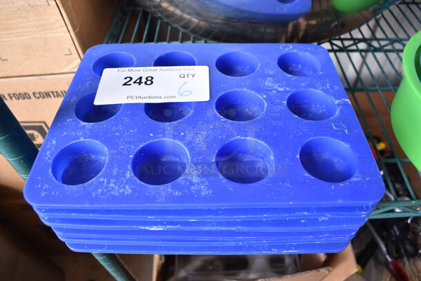 6 Blue 12 Cup Silform Pan Liners. 10.5x7.5x1. 6 Times Your Bid!