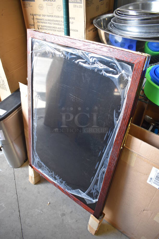 2 BRAND NEW IN BOX! Uline H-5903 Black Markerboard A Frame Sidewalk Signs. 24x4x42. 2 Times Your Bid! - Image 1 of 5