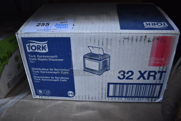 4 BRAND NEW IN BOX! Tork Xpressnap Black and Clear Poly Napkin Dispensers. 6.5x6.5x6.5. 4 Times Your Bid! - Image 5 of 5