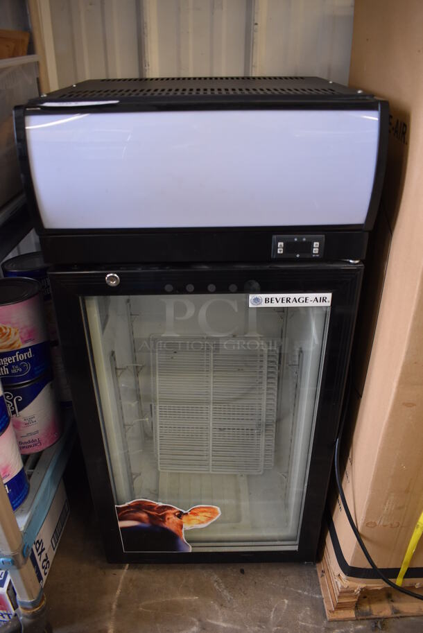 BRAND NEW! Beverage Air CTF3-1-B Metal Commercial Mini Freezer Merchandiser. Stock Picture Used As Gallery. 115 Volts, 1 Phase. 19x18x40