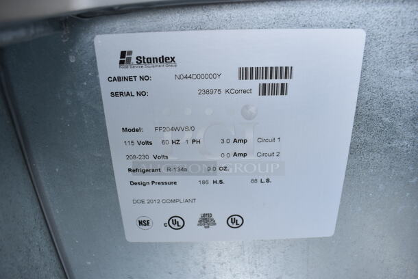 Standex FF204WVS/0 Stainless Steel Commercial Chest Freezer w/ 3 Center Hinge Lids on Commercial Casters. 115/208-230 Volts, 1 Phase. 67x30x34. Tested and Working! - Image 3 of 6