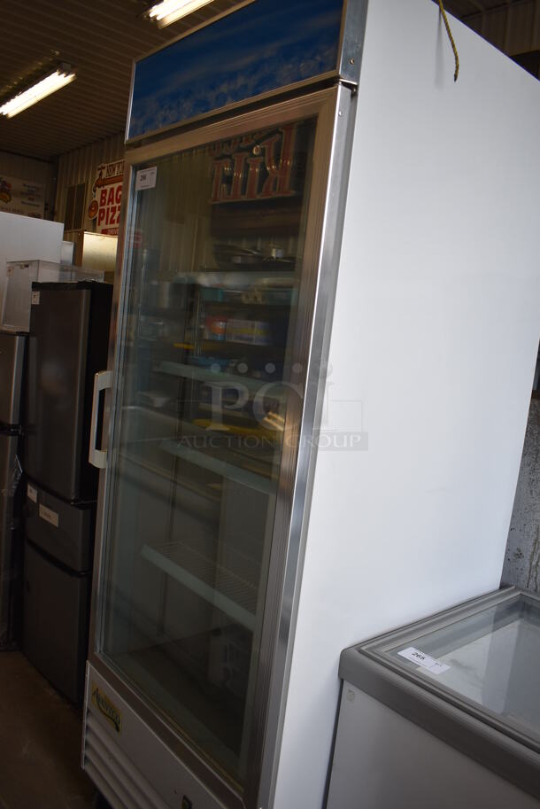 Avantco 178GDC24F Metal Commercial Single Door Reach In Freezer Merchandiser w/ Poly Coated Racks on Commercial Casters. 115 Volts, 1 Phase. 31x33x86. Tested and Working! - Image 2 of 5