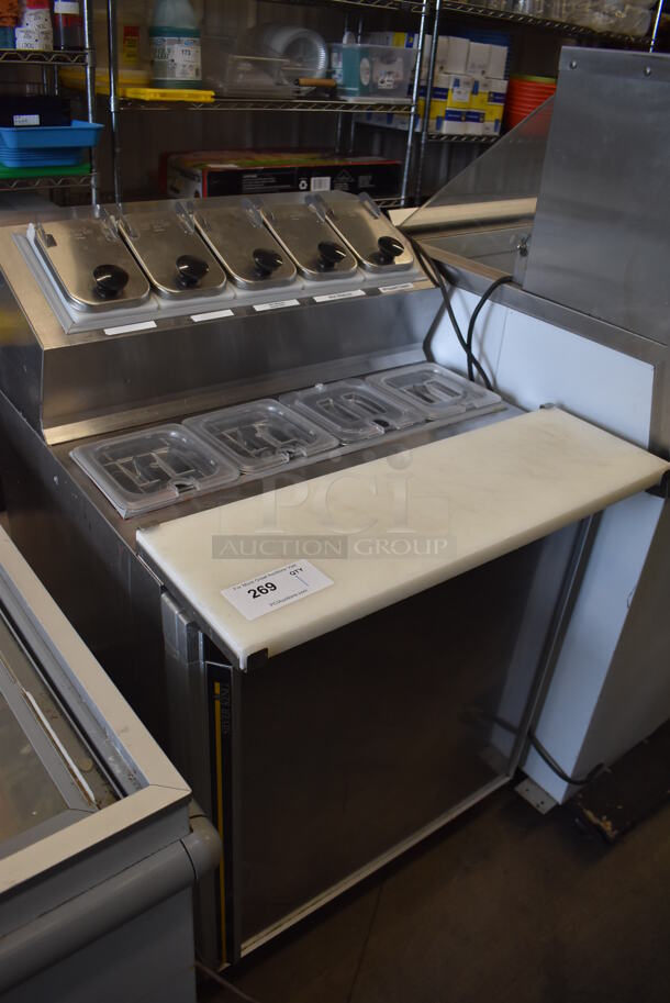 Silver King SKF2A Stainless Steel Commercial Prep Table w/ Drop Ins and Lids. 115 Volts, 1 Phase. 27x31.5x40. Tested and Working!
