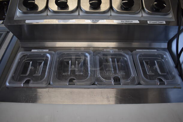 Silver King SKF2A Stainless Steel Commercial Prep Table w/ Drop Ins and Lids. 115 Volts, 1 Phase. 27x31.5x40. Tested and Working! - Image 3 of 6