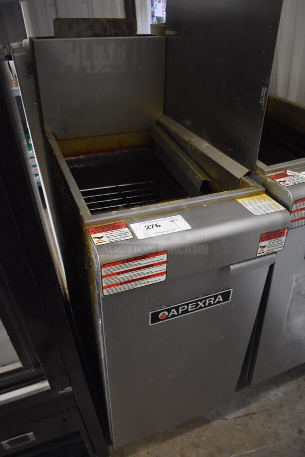 2019 Aprexa APX3-40N Stainless Steel Commercial Natural Gas Powered Deep Fat Fryer w/ Right Side Splash Guard. 90,000 BTU. 15.5x30x50 - Image 2 of 6