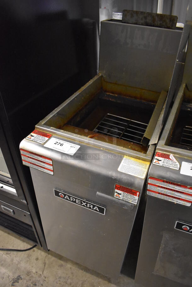 2019 Aprexa APX3-40N Stainless Steel Commercial Natural Gas Powered Deep Fat Fryer w/ Right Side Splash Guard. 90,000 BTU. 15.5x30x50 - Image 3 of 6