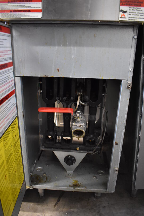 2019 Aprexa APX3-40N Stainless Steel Commercial Natural Gas Powered Deep Fat Fryer w/ Right Side Splash Guard. 90,000 BTU. 15.5x30x50 - Image 5 of 6