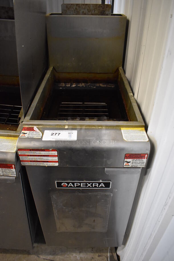 2019 Aprexa APX3-40N Stainless Steel Commercial Natural Gas Powered Deep Fat Fryer. 90,000 BTU. 15.5x30x50 - Image 1 of 6