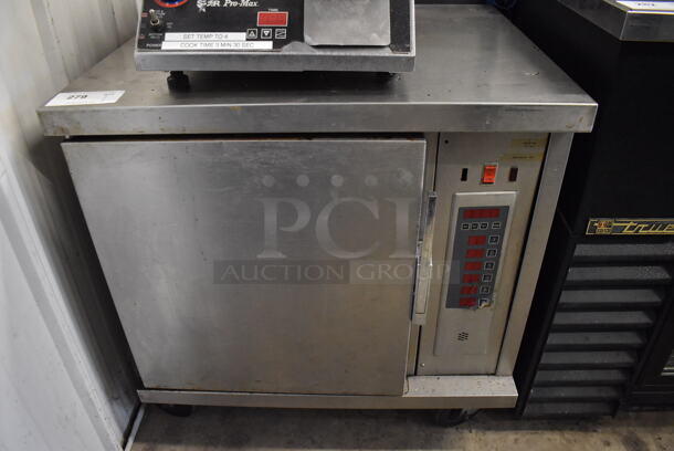 Stainless Steel Commercial Single Door Heated Holding Cabinet on Commercial Casters. 208-460 Volts. 30x25.5x30. 