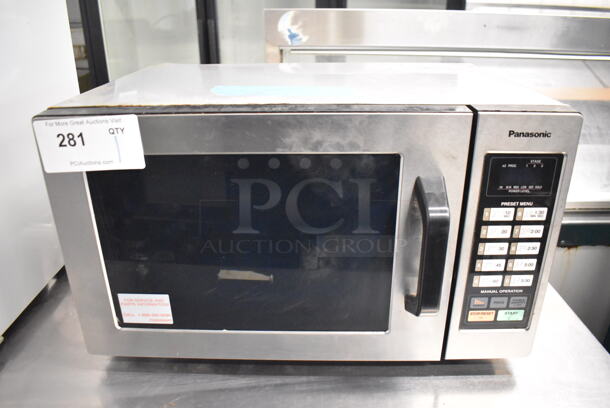 Panasonic NE-1054F T Stainless Steel Commercial Countertop Microwave Oven. 120 Volts, 1 Phase. 20x13x12 - Image 1 of 5