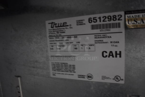 True TBB-24-48G-SD Metal Commercial 2 Door Back Bar Cooler Merchandiser. 115 Volts, 1 Phase. 49x24x36. Tested and Powers On But Does Not Get Cold - Image 6 of 6